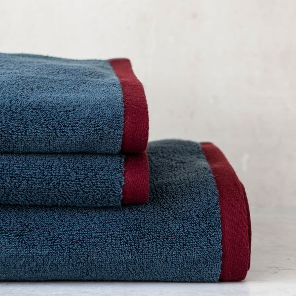 Tmavě modrý/šedý froté ručník z Bio bavlny 50x90 cm Soft – Mette Ditmer Denmark-image-2