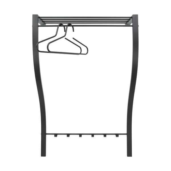 Černý kovový nástěnný věšák s poličkou 75 cm Carve – Spinder Design-image-2