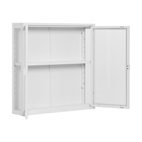 Bílá kovová závěsná vitrína 80x80 cm Brisbane – House Nordic-image-2