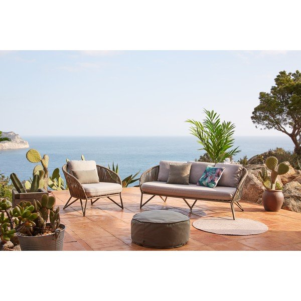 Béžový koberec z recyklovaného plastu Kave Home Rodhe, ø 150 cm-image-2