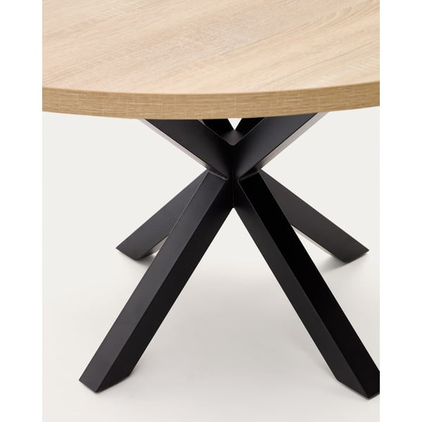 Kulatý jídelní stůl v černo-přírodní barvě ø 120 cm Argo – Kave Home-image-3