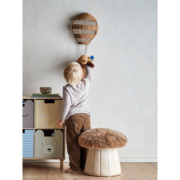 Hnědý/v přírodní barvě dětský puf Bertil – Bloomingville Mini-image-3