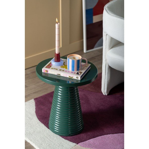 Kovový kulatý odkládací stolek ø 40 cm Catania Ribbed – Leitmotiv-image-1