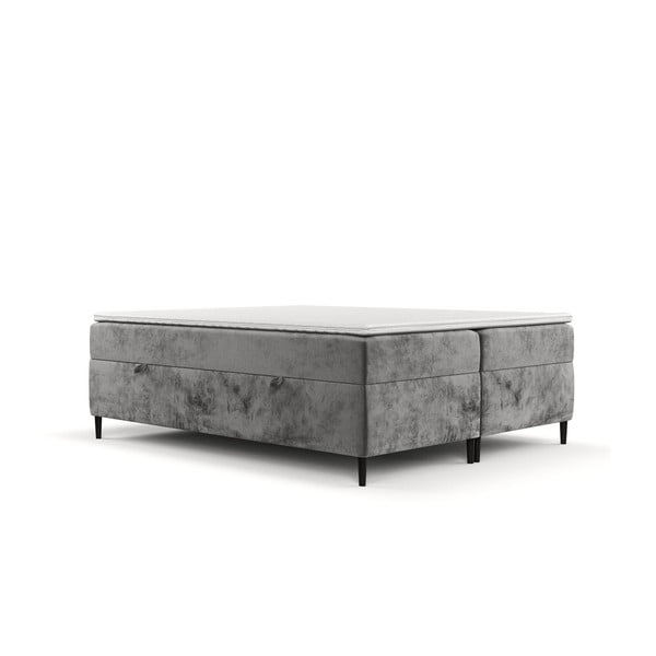 Tmavě šedá boxspring postel s úložným prostorem 200x200 cm Araya – Maison de Rêve