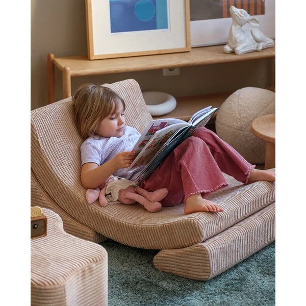 Světle hnědé manšestrové dětské křesílko Moon – Wigiwama-image-1