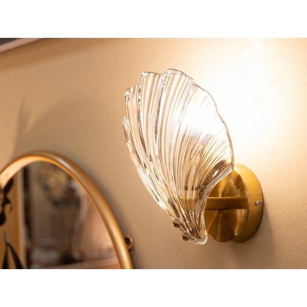 Skleněné nástěnné svítidlo ve zlaté barvě Da Muro Shell – Mauro Ferretti-image-1
