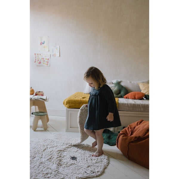 Světle šedý pratelný ručně tkaný bavlněný dětský koberec 130x135 cm Bunny – Lorena Canals-image-4
