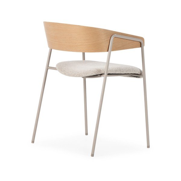 Světle šedá/v přírodní barvě čalouněná jídelní křesla v sadě 2 ks s područkami Cora – MOME-image-3