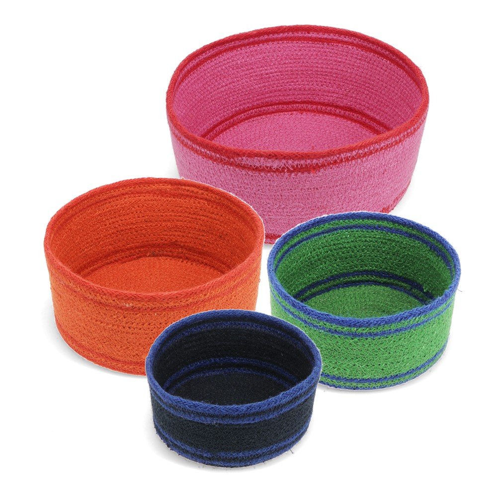 Košíky v sadě 4 ks z juty ø 23x11 cm – Rex London