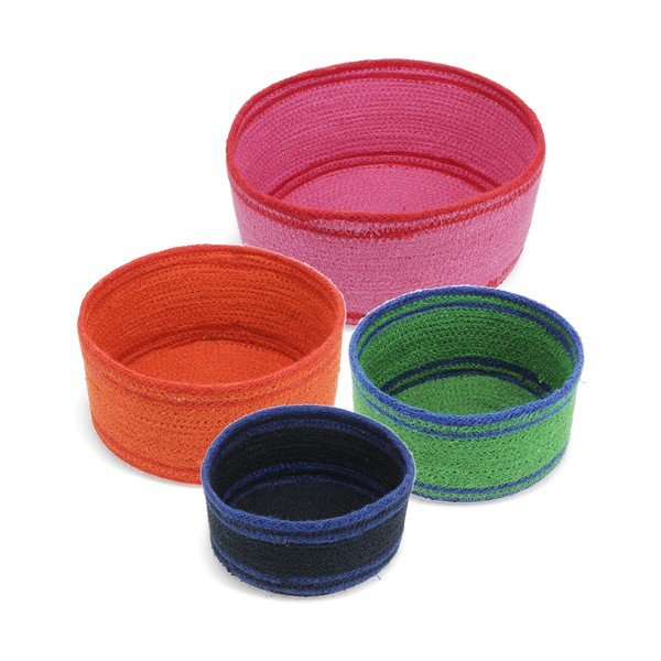 Košíky v sadě 4 ks z juty ø 23x11 cm – Rex London