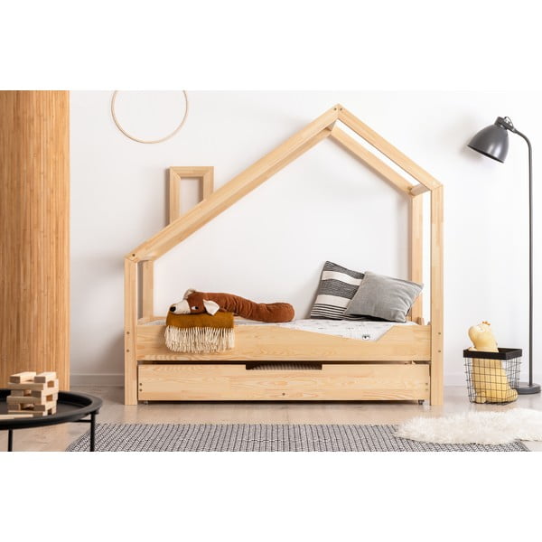 Domečková postel z borovicového dřeva Adeko Luna Adra, 90 x 140 cm