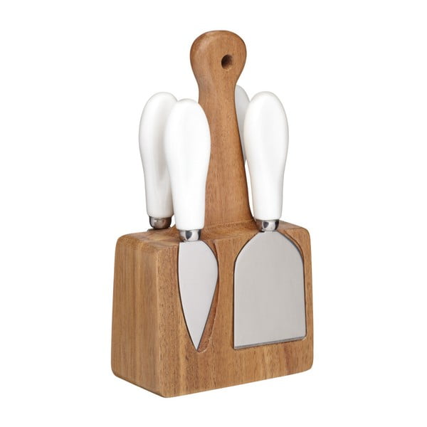 Sada 5 nožů na sýry s dřevěným stojánkem Kitchen Craft Artesa