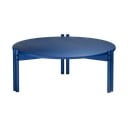 Modrý kulatý konferenční stolek z borovicového dřeva ø 80 cm Sticks – Karup Design