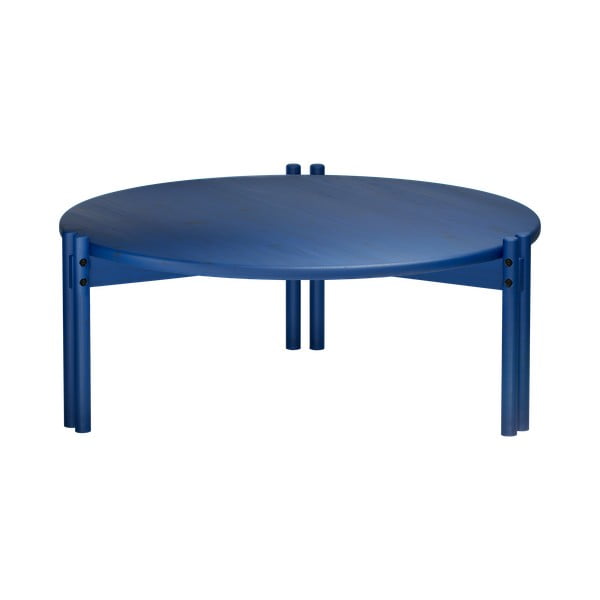 Modrý kulatý konferenční stolek z borovicového dřeva ø 80 cm Sticks – Karup Design