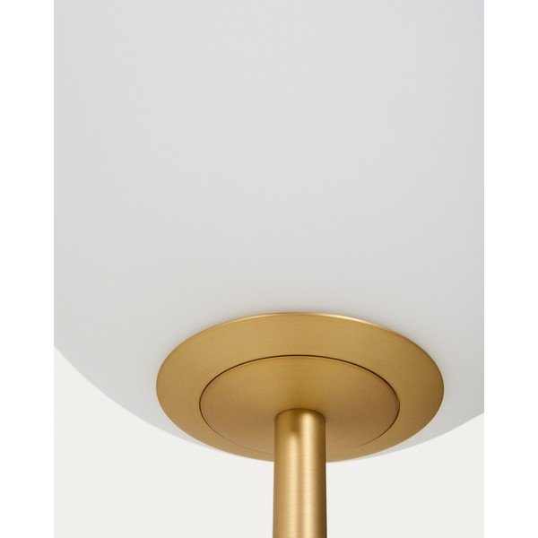 Bílá/ve zlaté barvě stojací lampa se skleněným stínidlem (výška 165 cm) Brisia – Kave Home-image-3