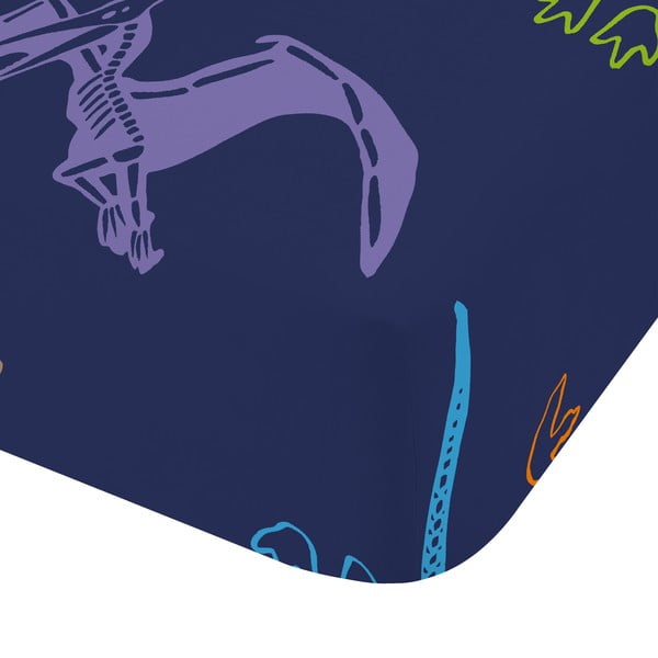 Modré napínací dětské prostěradlo do postýlky 70x140 cm Prehistoric Dinosaurs – Catherine Lansfield