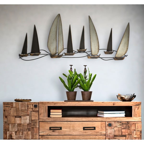 Kovová nástěnná dekorace 119x51 cm Regata – Mauro Ferretti-image-1