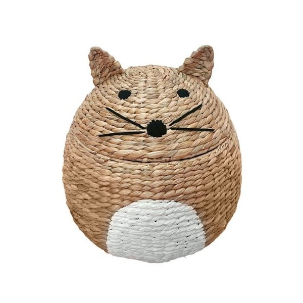 Dětský koš na hračky z vodního hyacintu v přírodní barvě ø 40x43 cm Cat – Compactor