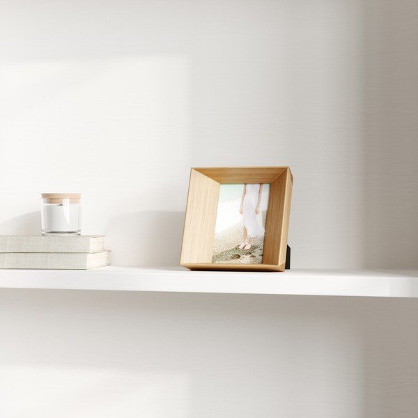 Dřevěný stojací rámeček v přírodní barvě 17x17 cm Lookout – Umbra-image-1