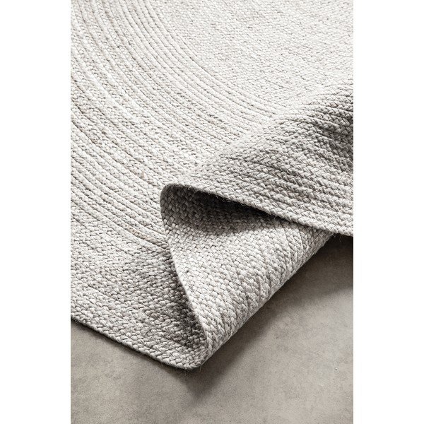 Bílý oboustranný/ručně tkaný jutový kulatý koberec ø 140 cm Braided – Hanse Home-image-2