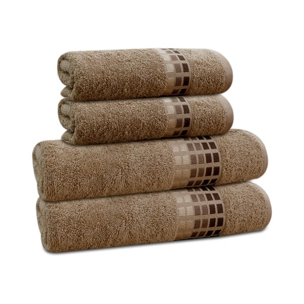 Hnědý bavlněný ručník 50x100 cm Darwin – My House-image-2