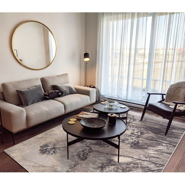 Krémovo-šedý vlněný koberec 160x240 cm Lissey – Agnella-image-1