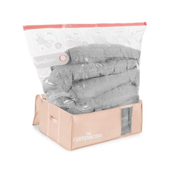 Vakuové plastové úložné boxy na oblečení v sadě 3 ks 65x45x27 cm Pink Edition – Compactor-image-2