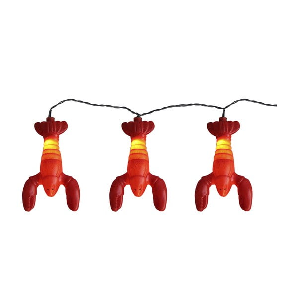 Červený světelný LED řetěz vhodný do exteriéru Best Season Lobster, 8 světýlek