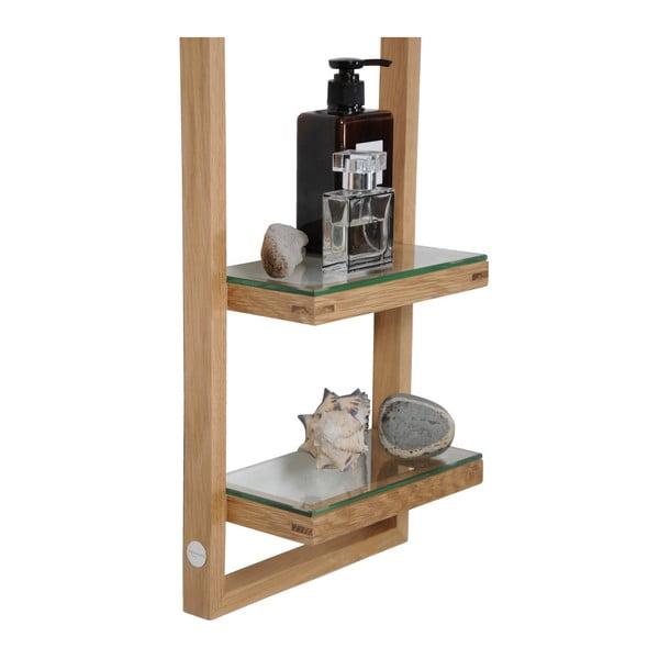 Nástěnná police z dubového dřeva Wireworks Zone, výška 81 cm-image-2