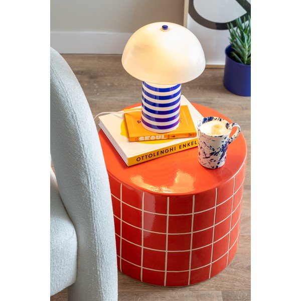 Keramický kulatý odkládací stolek ø 42 cm Retro Tiles – Leitmotiv-image-1