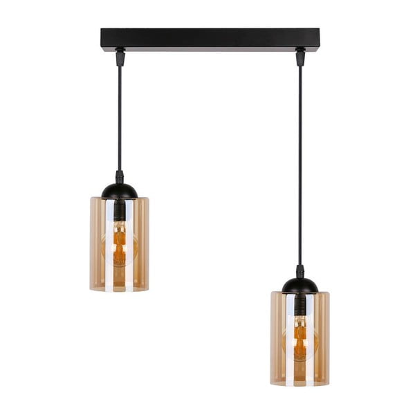 Černé závěsné svítidlo se skleněným stínidlem 10x34 cm Bistro – Candellux Lighting-image-2