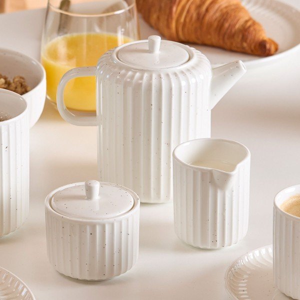 Bílá konvice na čaj z kostního porcelánu 540 ml Ora Gloss – Salt&Pepper-image-2