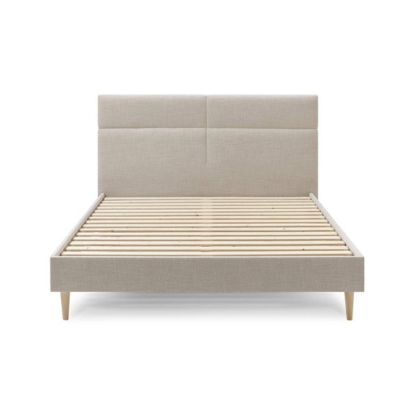 Béžová čalouněná dvoulůžková postel s roštem 180x200 cm Elyna – Bobochic Paris-image-2