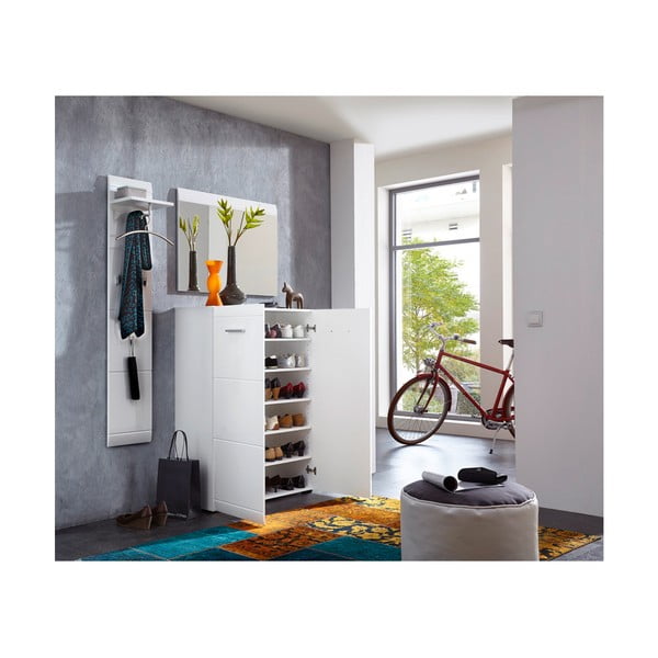 Bílý nástěnný věšák s poličkou Adana – Germania-image-2