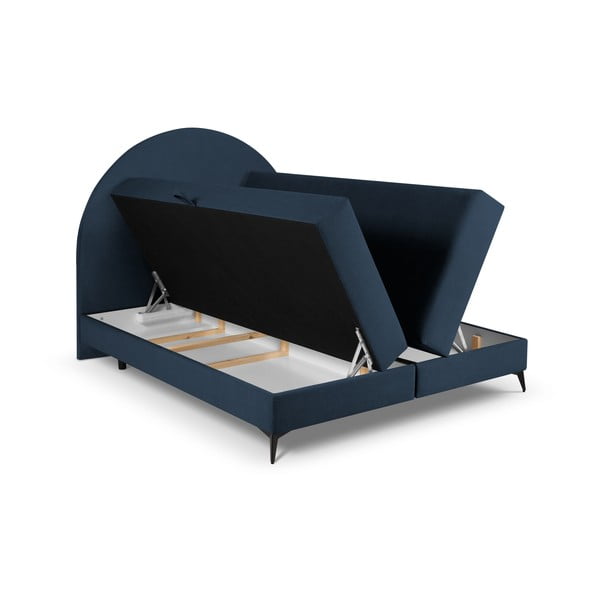 Tmavě modrá boxspring postel s úložným prostorem 160x200 cm Sunrise – Cosmopolitan Design-image-4