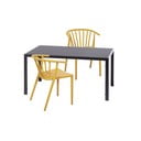 Set 2 žlutých jídelních židlí Capri a černého stolu Viking – Bonami Essentials