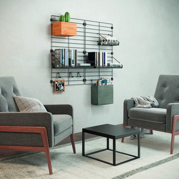 Šedá látková komponenta - úložný box 24x9 cm Mural – Metaltex-image-3