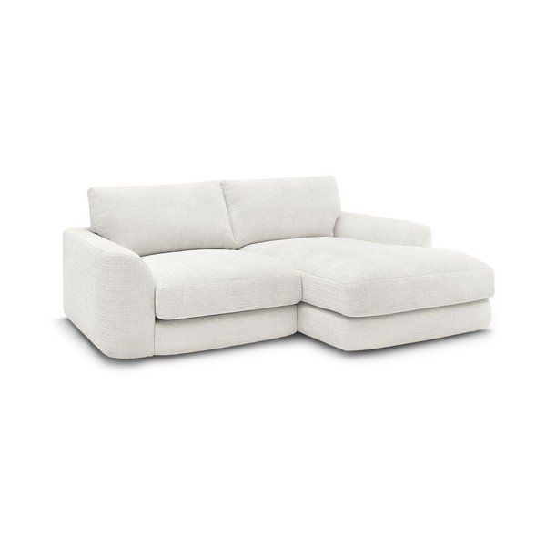 Bílá žinylková rohová pohovka (pravý roh/s lenoškou) Leonore – Bobochic Paris