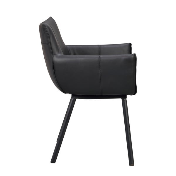 Černá čalouněná jídelní křesla v sadě 2 ks Hinckley – Rowico-image-3