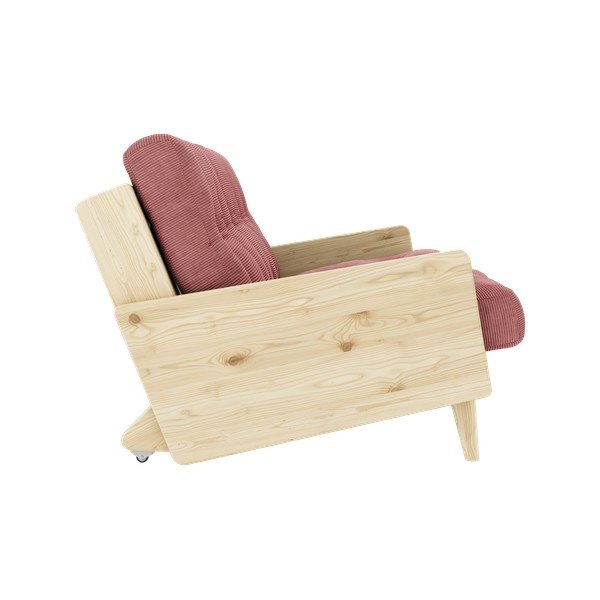 Růžová manšestrová rozkládací pohovka 200 cm Indie – Karup Design-image-4