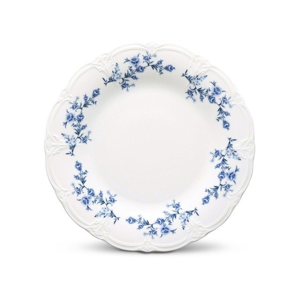 Bílý/modrý dezertní  porcelánový talíř ø 16 cm Retro – BonBistro