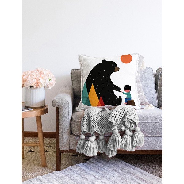 Povlak na polštář s příměsí bavlny Minimalist Cushion Covers Bear, 55 x 55 cm-image-2