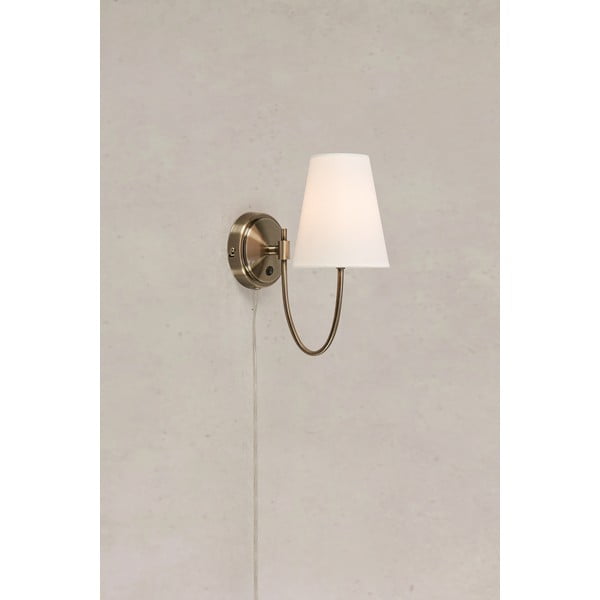 Bílé/v mosazné barvě nástěnné svítidlo do zásuvky Amar – Markslöjd-image-4