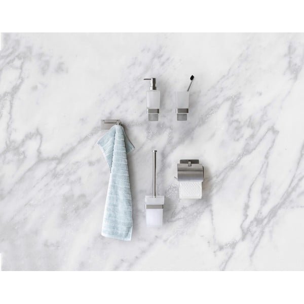 Samodržící držák na toaletní papír z nerezové oceli v matně stříbrné barvě Genova – Wenko-image-1