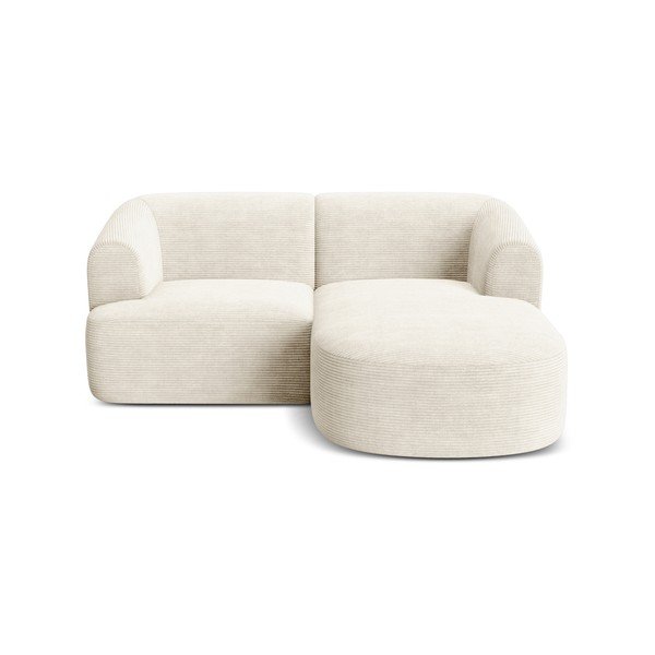 Béžová manšestrová rohová pohovka (pravý roh/s lenoškou) Campi – Cosmopolitan Design-image-2