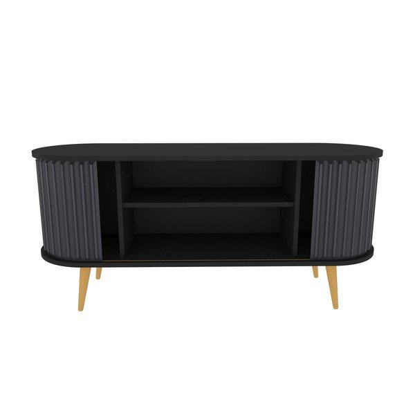 Černo-antracitový TV stolek 140x64 cm Stor – Kalune Design-image-3