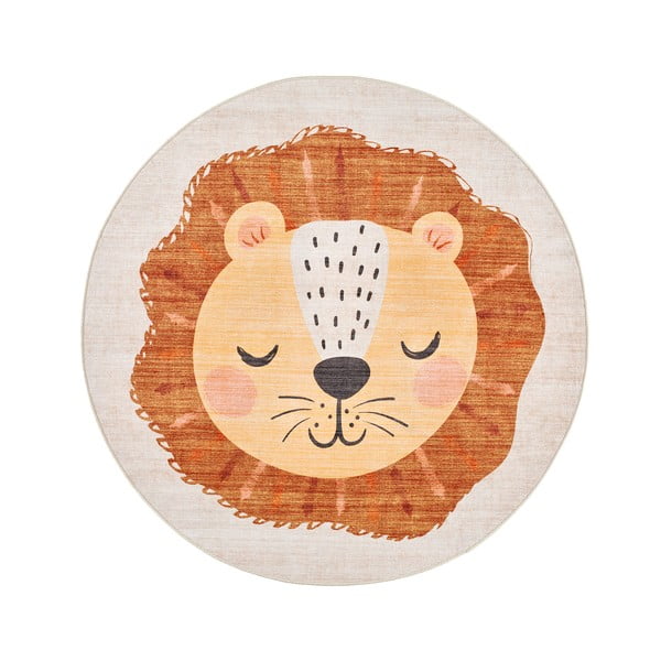 Oranžovo-krémový pratelný dětský koberec ø120 cm Candy – Universal