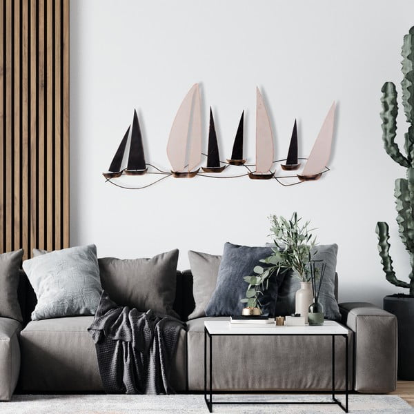 Kovová nástěnná dekorace 117x52 cm Ocean – Wallity-image-1