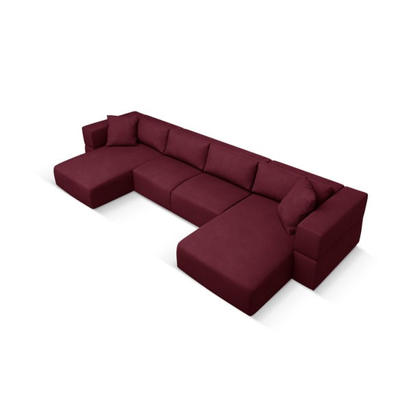 Vínová rohová pohovka do "U" Esther – Milo Casa-image-2