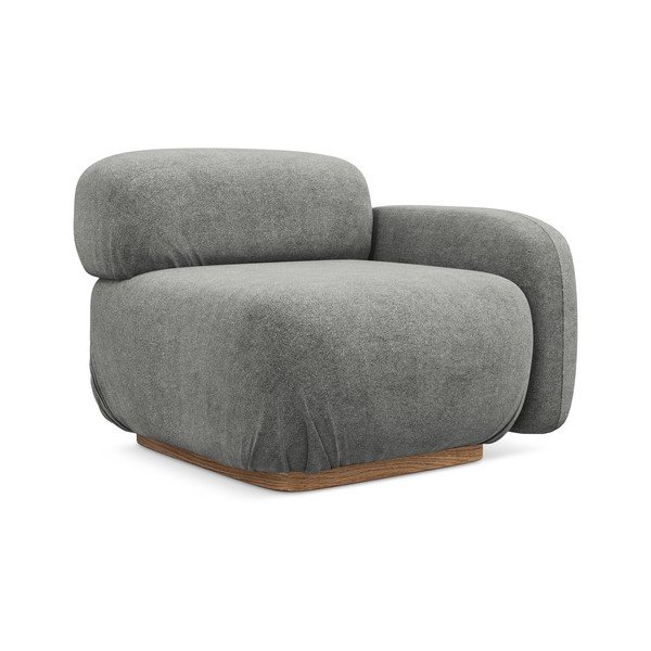 Šedý modul pohovky z textilie bouclé (pravý roh) Ailani – Makamii-image-2